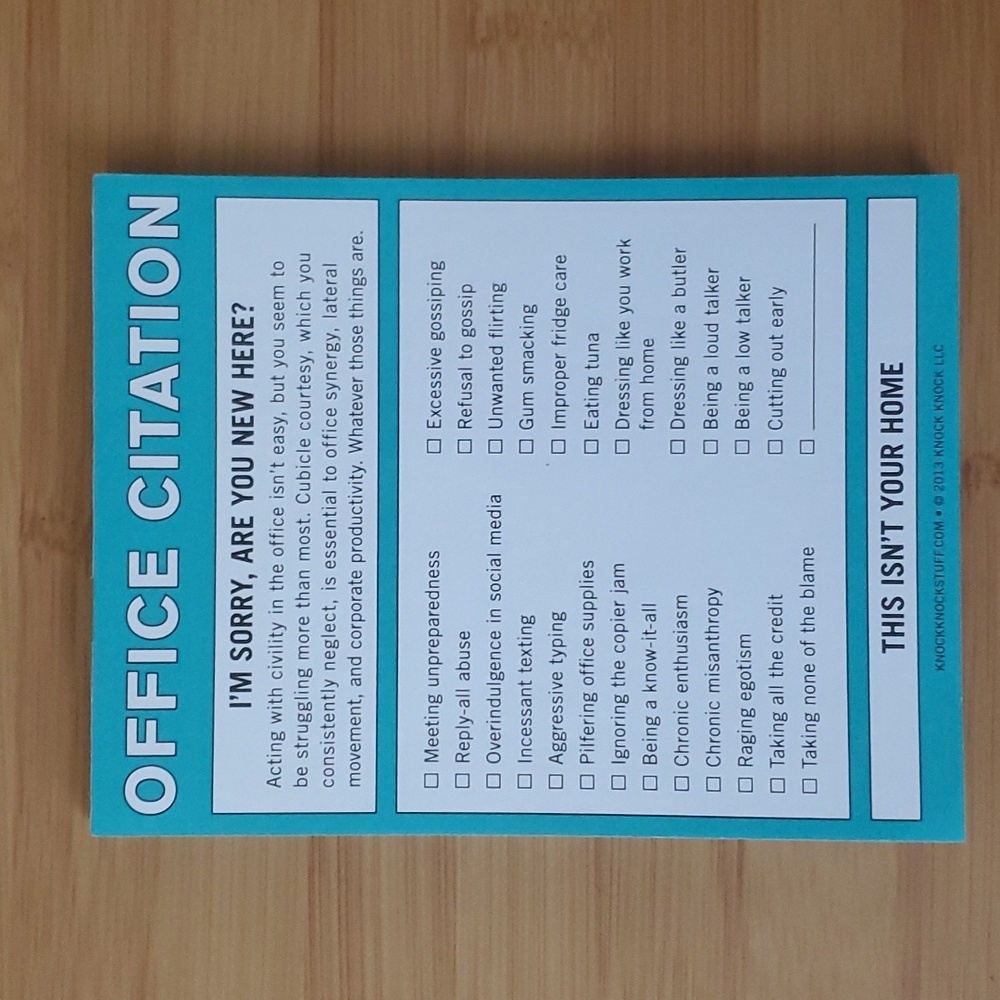 Office Citation Note Pad